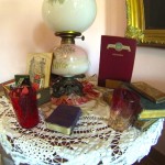 Side table in the Sawyer Bedroom.